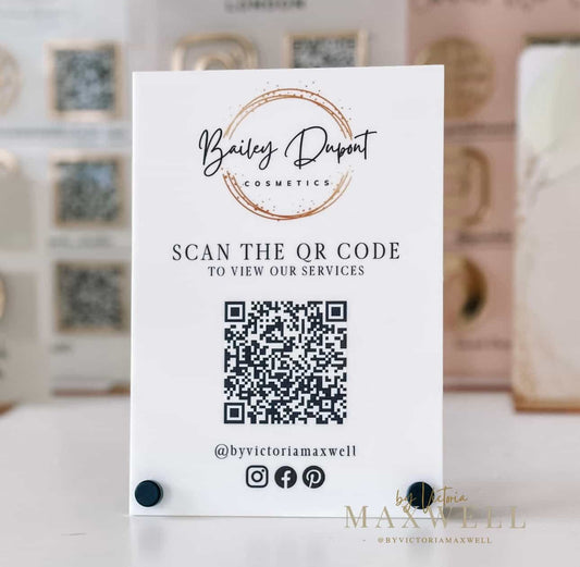 single-scan-qr-code-sign-|-digital-treatment-menu-display-v&c-designs-ltd-sign-connect-with-us-home-office-instagram-sign-social-media-sign-0