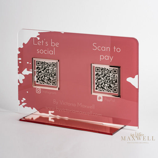 Double QR Business Social Media Sign - V&C Designs Ltd