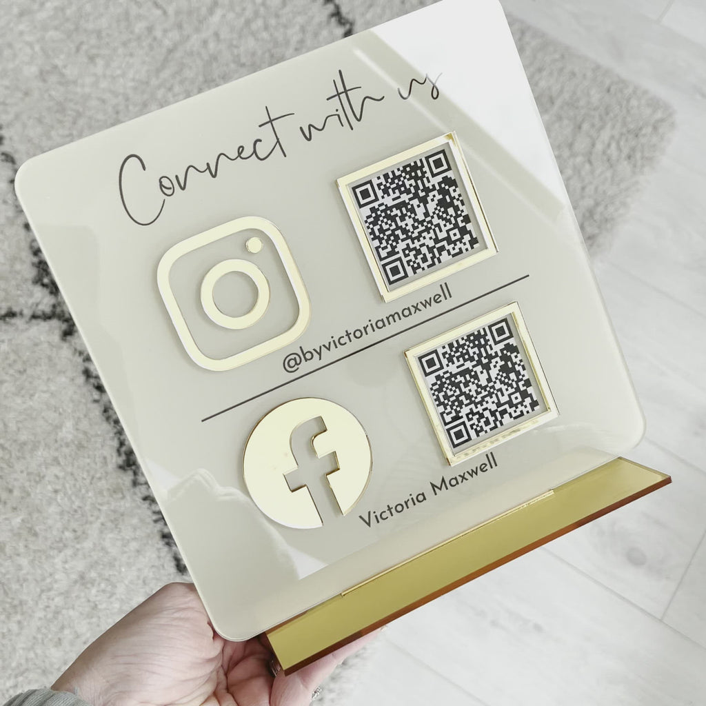 2 QR Code Business Social Media Sign – V&C Designs Ltd